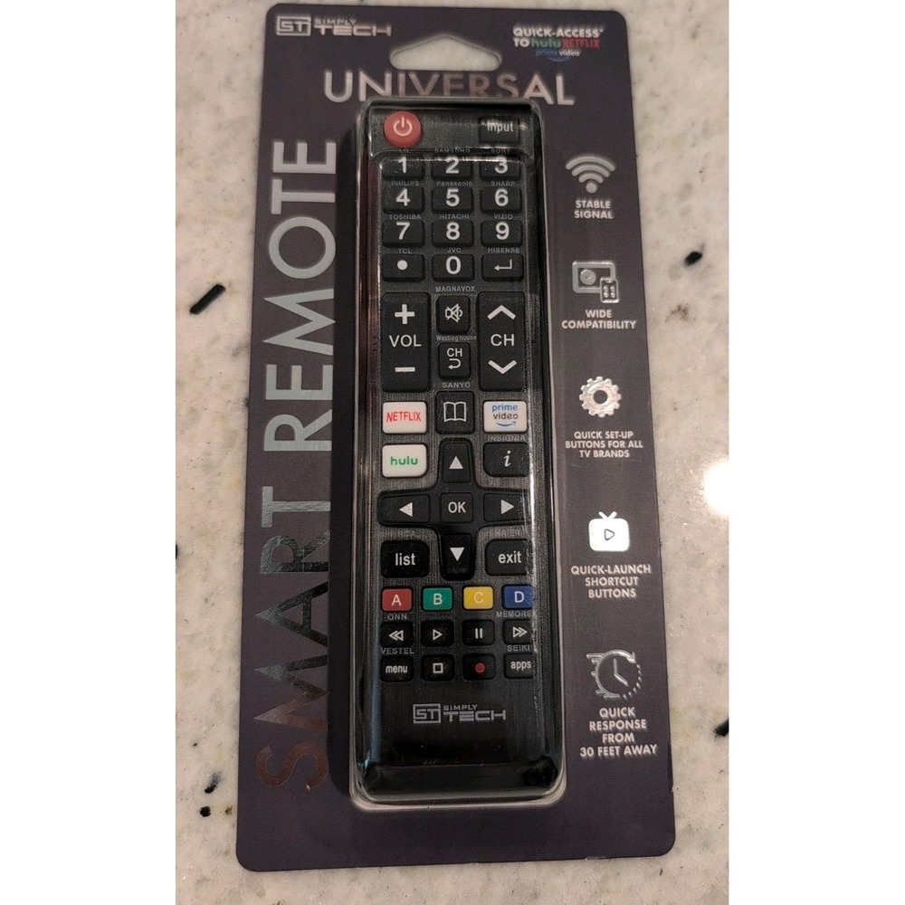 Simply Tech Universal Smart Remote Quick Access Hulu Netflix Prime Video FreShip